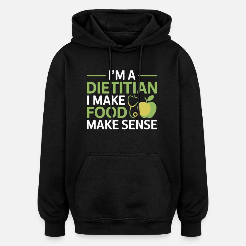 Diététiste Nutrition Simplifier la profession - Sweat à capuche oversize unisexe - noir