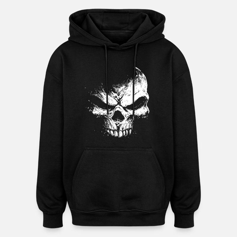 Evil Skull – Dark Grinning Beast - Oversized Unisex Hoodie - black