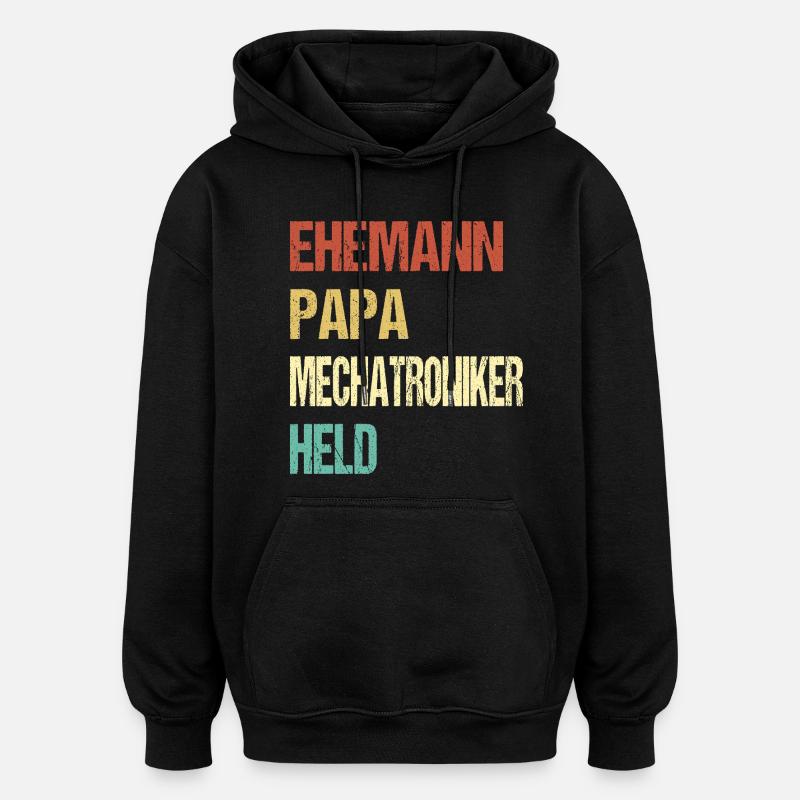 Mechatronics Technician Dad - Oversized Unisex Hoodie - black