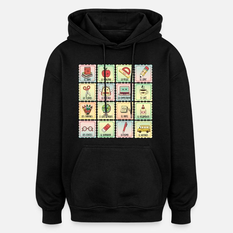 Professeur d’espagnol à l’école Bilingue - Sweat à capuche oversize unisexe - noir