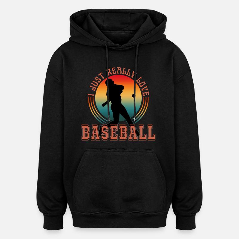 J’ADORE VRAIMENT LE BASEBALL - Sweat à capuche oversize unisexe - noir