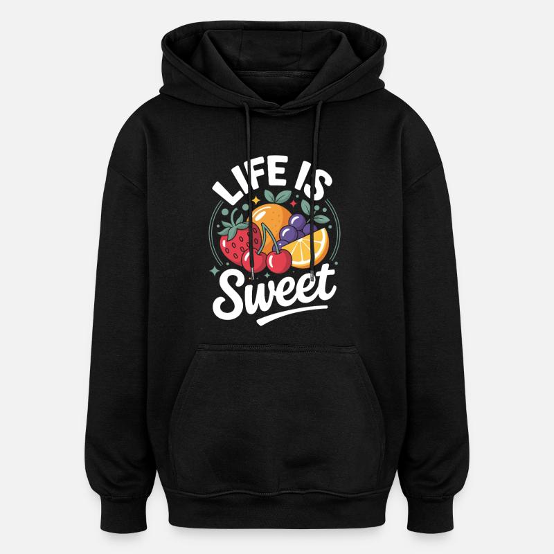 La vie est douce - Sweat à capuche oversize unisexe - noir
