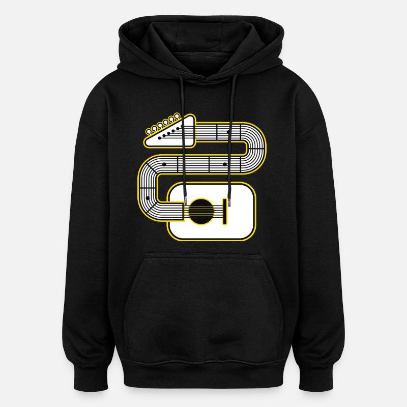 Abstrakte Gitarrenkunst - Oversized Unisex Hoodie - Schwarz