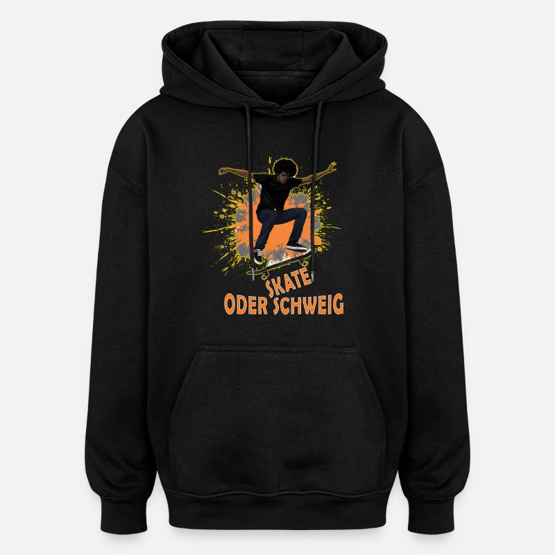 Patinage ou éclaboussure silencieuse - Sweat à capuche oversize unisexe - noir