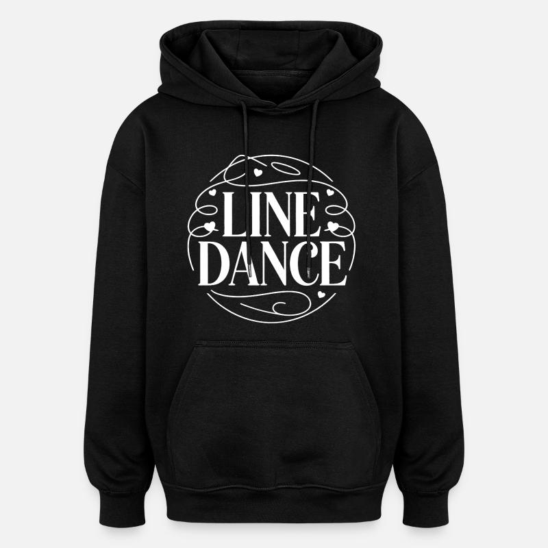 Line Dance Herz Ornament - Oversized Unisex Hoodie - Schwarz