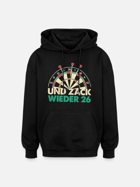 And Zack Again 26 Dartboard Design - Oversized Unisex Hoodie - black