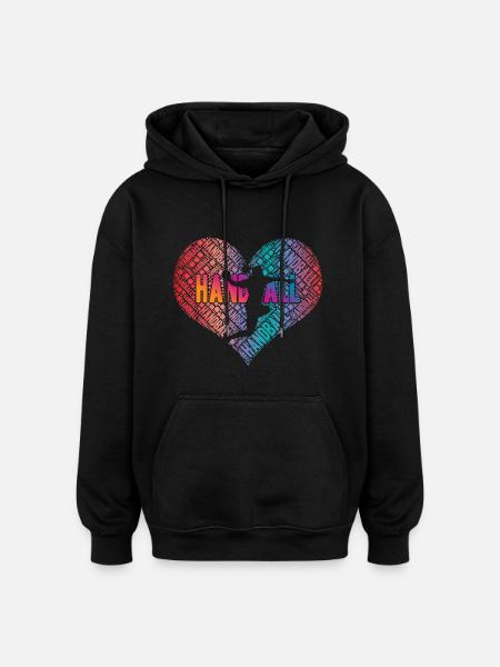 Handball Player Heart - Oversized Unisex Hoodie - black