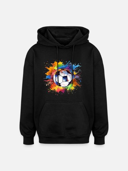 Fußball Ball Aquarell - Oversized Unisex Hoodie - Schwarz