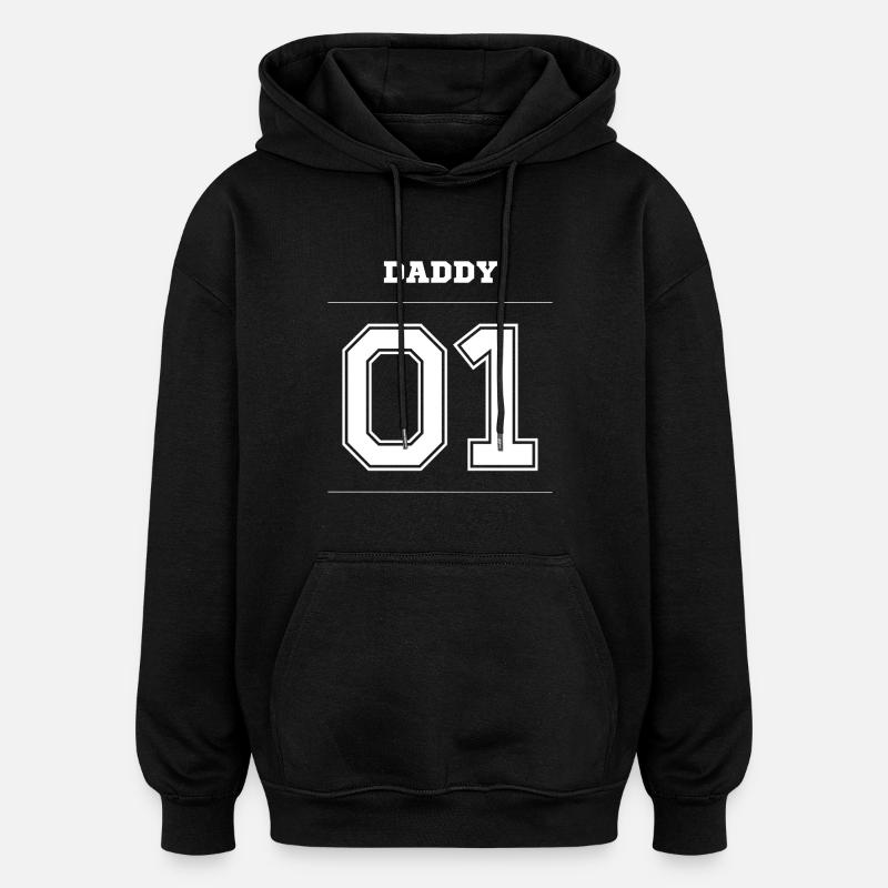 Papa 01 - Sweat à capuche oversize unisexe - noir