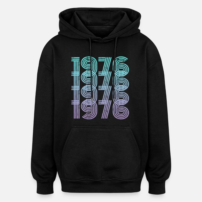 Millésime 1976 - Sweat à capuche oversize unisexe - noir