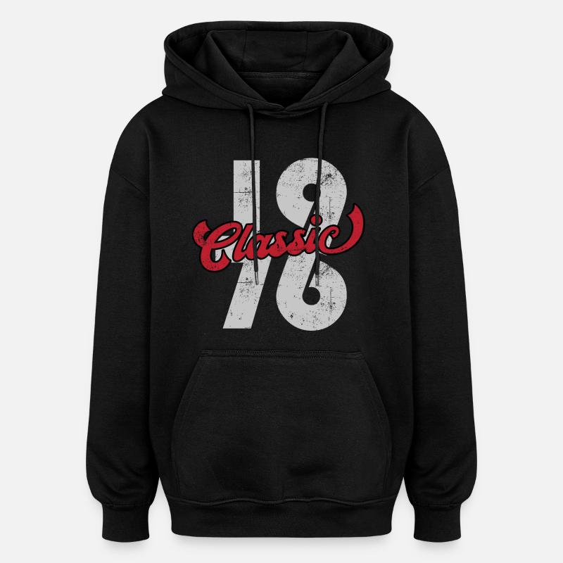 Classique 1976 - Sweat à capuche oversize unisexe - noir