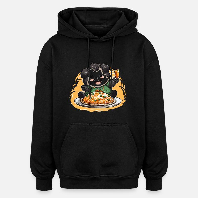 Pizza Panda Feier - Oversized Unisex Hoodie - Schwarz