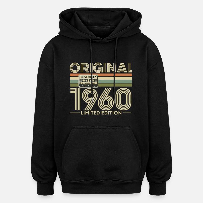 Original 1960s Cassette Édition Limitée - Sweat à capuche oversize unisexe - noir
