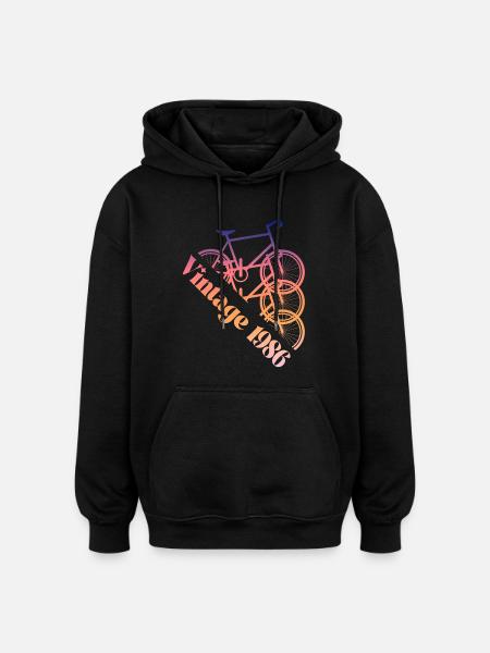 Millésime 1986 - Sweat à capuche oversize unisexe - noir