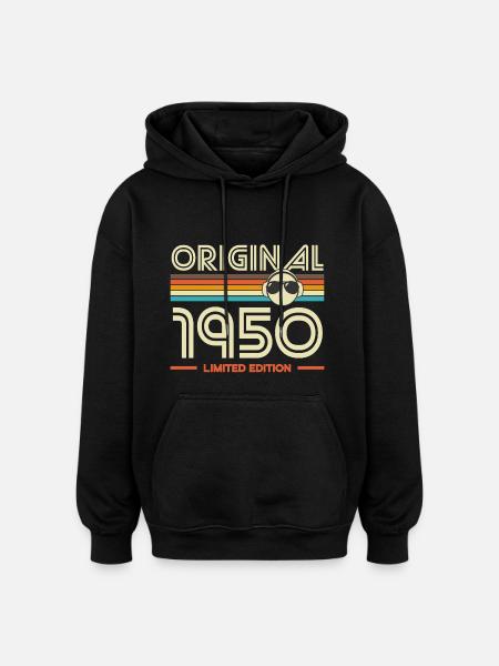 Original 1950's Retro Tee - Oversized Unisex Hoodie - black