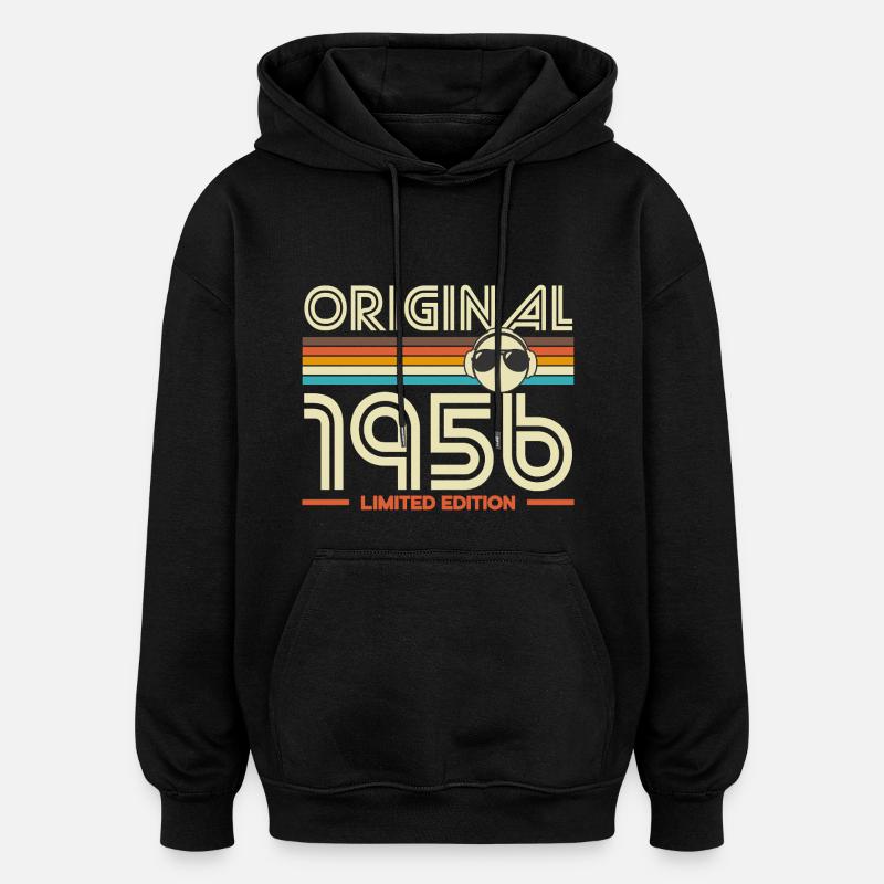Original 1956 Retro Stripes - Oversized Unisex Hoodie - black