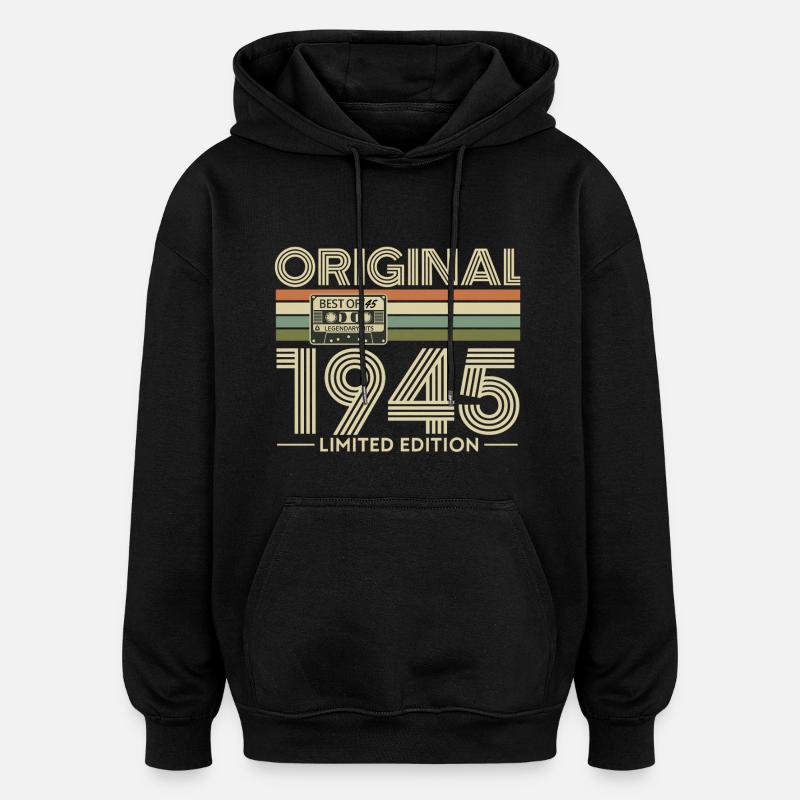 Original 1945 Édition limitée Cassette - Sweat à capuche oversize unisexe - noir