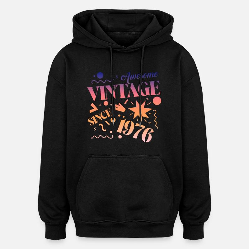 Millésime 1976 - Sweat à capuche oversize unisexe - noir