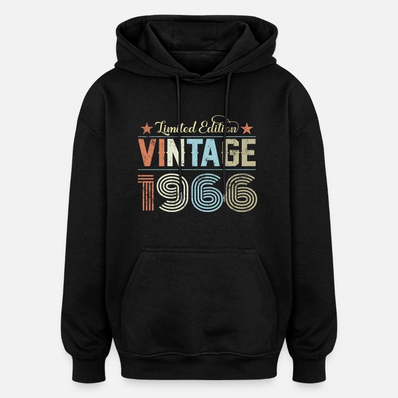 Millésime 1966 - Sweat à capuche oversize unisexe - noir