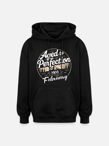 Février 1969 - Sweat à capuche oversize unisexe - noir