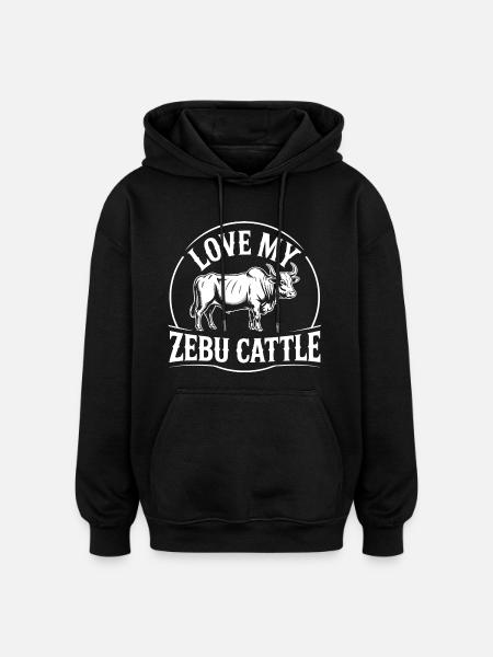 Love My Zebu - Oversized Unisex Hoodie - black