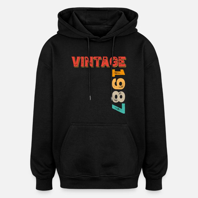 Millésime 1987 - Sweat à capuche oversize unisexe - noir