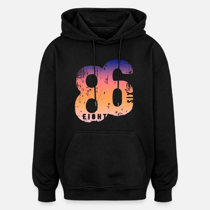 86 Huit Six 1986 - Sweat à capuche oversize unisexe - noir