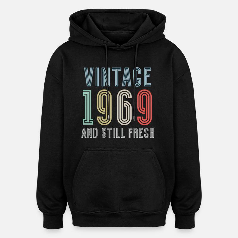 Millésime 1969 - Sweat à capuche oversize unisexe - noir