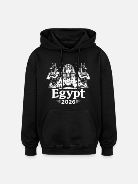 Sphinx Anubis Egypt 2026 Mysticism - Oversized Unisex Hoodie - black
