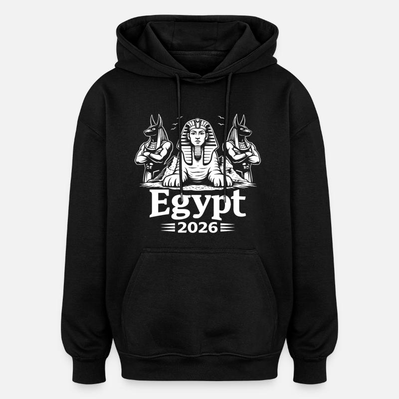 Sphinx Anubis Égypte 2026 Mysticisme - Sweat à capuche oversize unisexe - noir
