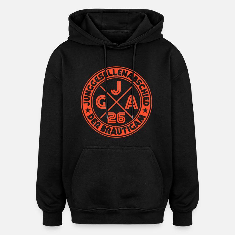 Der Bräutigam JGA 2026 Junggesellenabschied - Oversized Unisex Hoodie - Schwarz