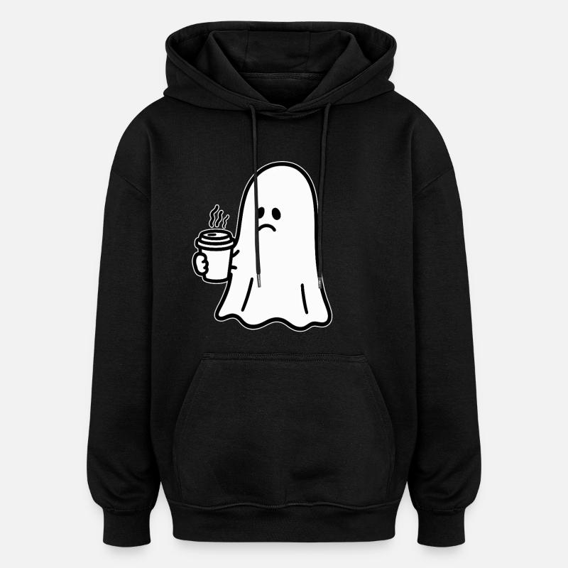 Geist Kaffee Halloween Süßes oder Saures - Oversized Unisex Hoodie - Schwarz