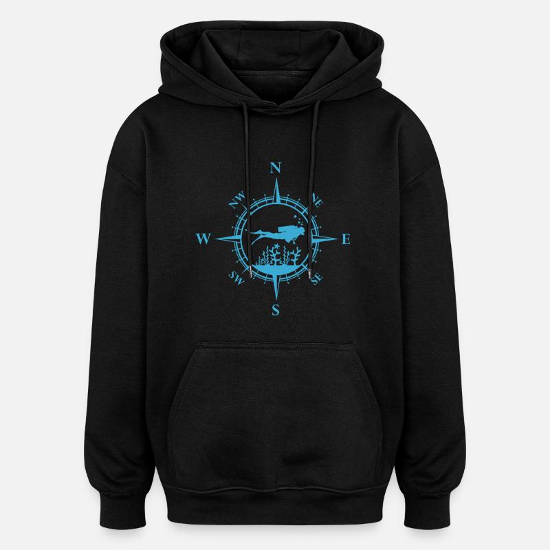 plongeur plongée sous-marine - Sweat à capuche oversize unisexe - noir