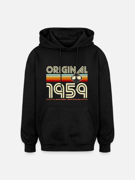 Rétro 1959 Édition Limitée - Sweat à capuche oversize unisexe - noir