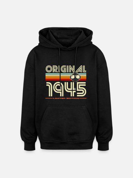 Originaler Retro-Helm von 1945 - Oversized Unisex Hoodie - Schwarz
