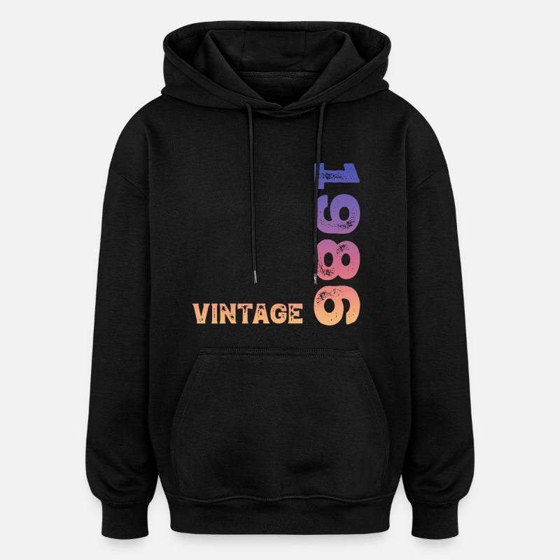 Millésime 1986 - Sweat à capuche oversize unisexe - noir