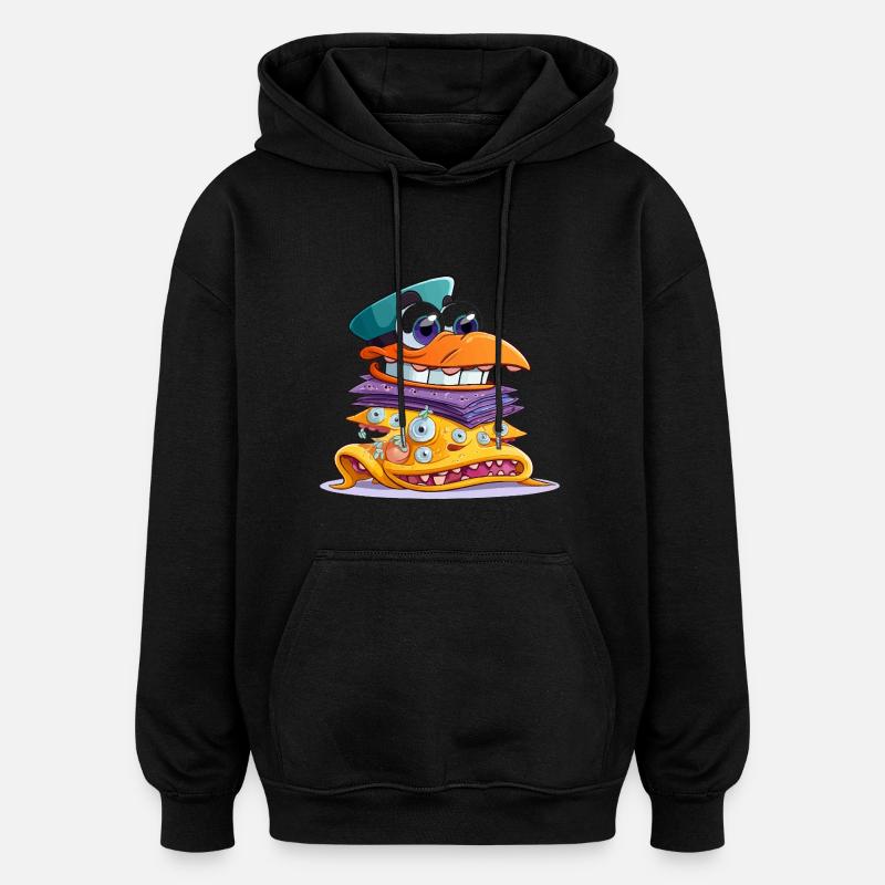 Bunter MonsterStack Sandwich - Oversized Unisex Hoodie - Schwarz