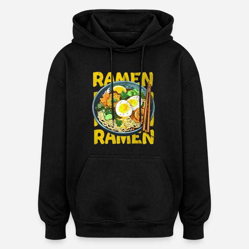 Ramen - Sweat à capuche oversize unisexe - noir