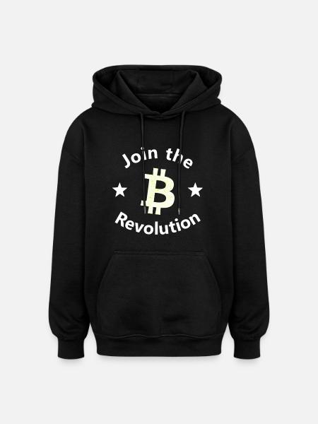 Bitcoin Revolt Circle - Oversized Unisex Hoodie - black