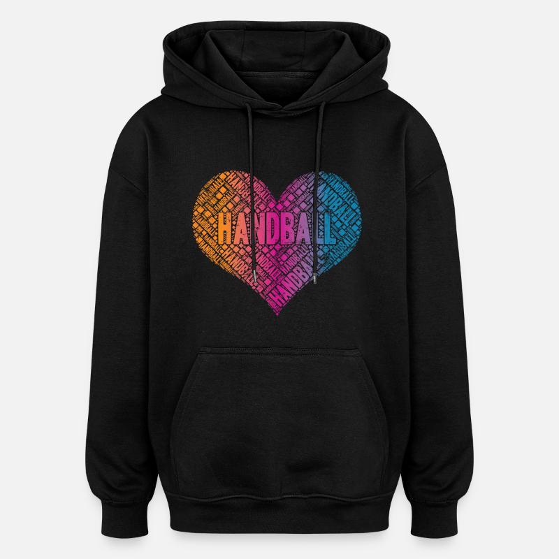 Håndbold hjerte - Oversize unisex hoodie - sort