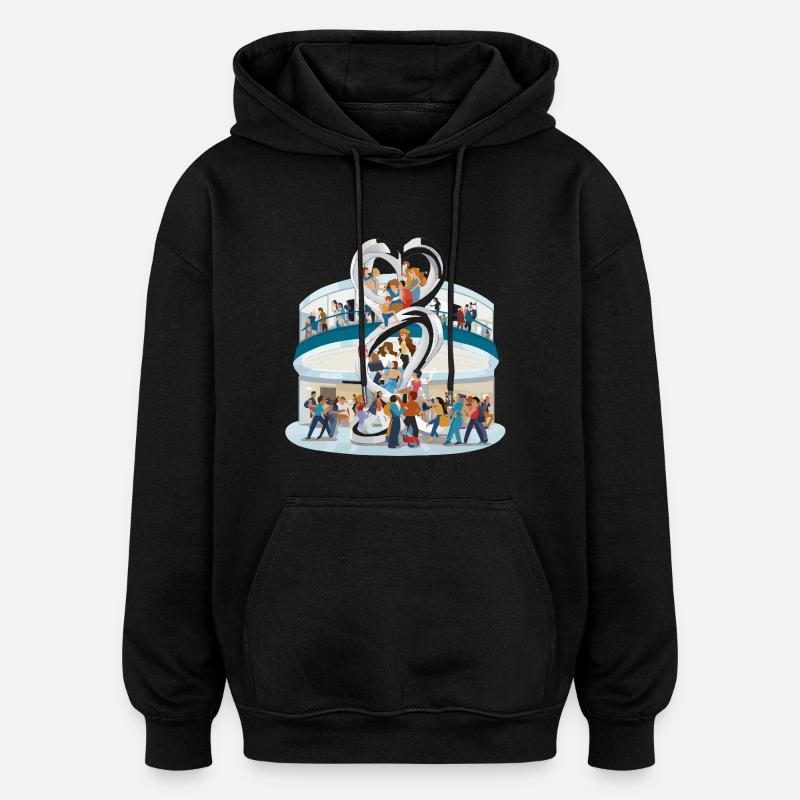 Herzensgemeinschaft Skulptur - Oversized Unisex Hoodie - Schwarz