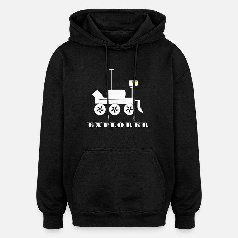Expeditionrover Illustration Mars - Oversized Unisex Hoodie - Schwarz