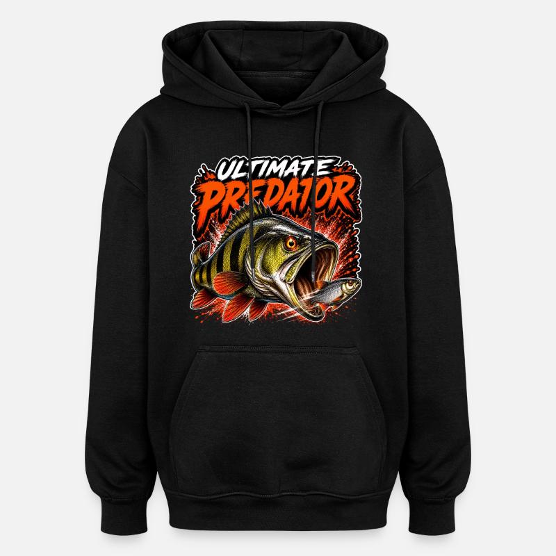 Ultimate Predator Perch Fishing - Oversized Unisex Hoodie - black
