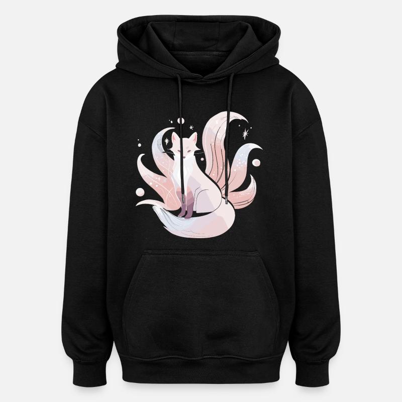 Nine-Tailed Fox - Gentle Magic - Oversized Unisex Hoodie - black
