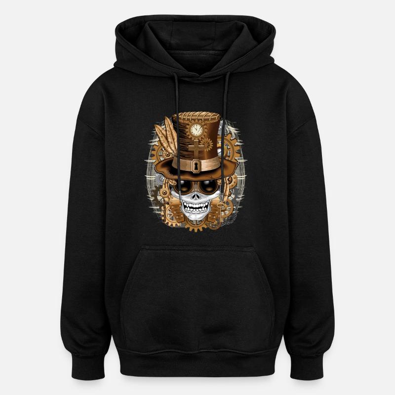 Skull Steampunk Voodoo - Oversized Unisex Hoodie - Schwarz