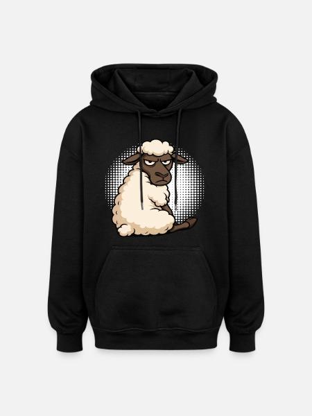 Sheep Sheep Shepherd Sheep Keeper Ram - Oversized Unisex Hoodie - black