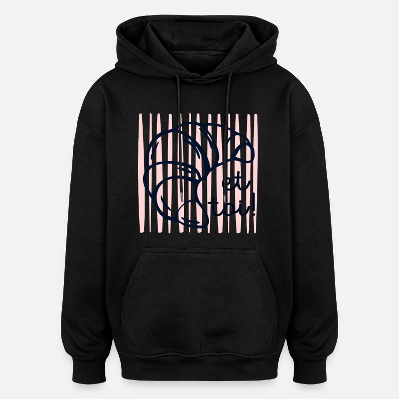 Croissant et toi - Sweat à capuche oversize unisexe - noir