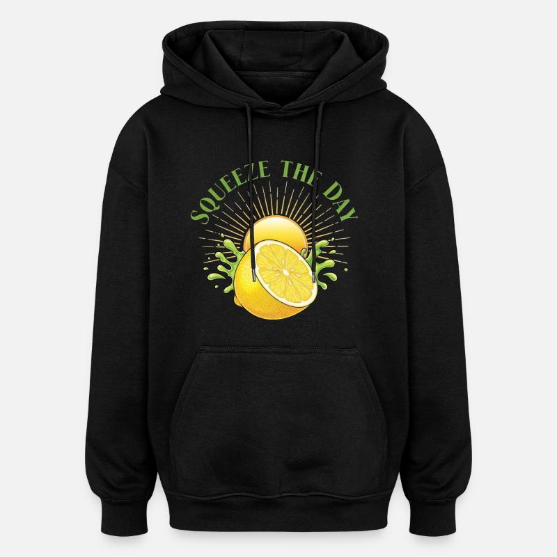 Pressez le jour Lemon Splash - Sweat à capuche oversize unisexe - noir