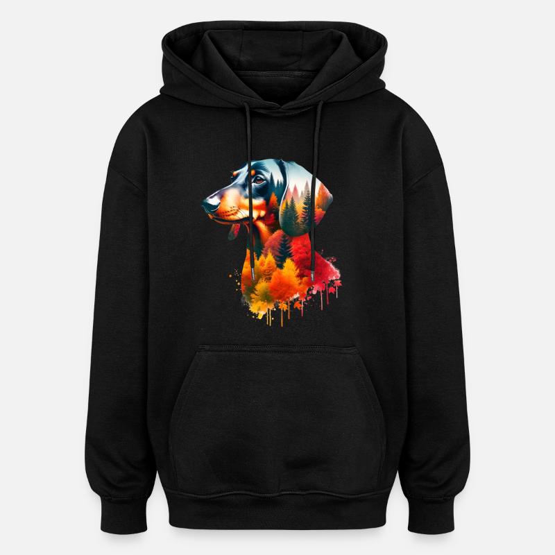 Dackel - Oversized Unisex Hoodie - Schwarz