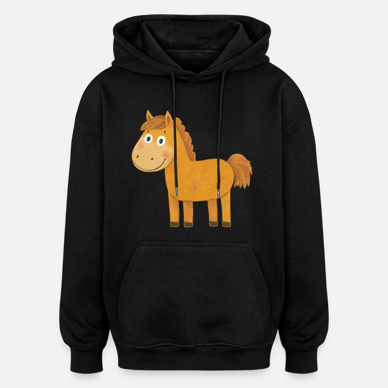 Cheval - Sweat à capuche oversize unisexe - noir